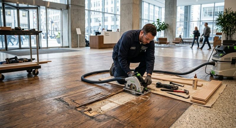 Our team working on Wood Floor Service projects in Snellville, GA