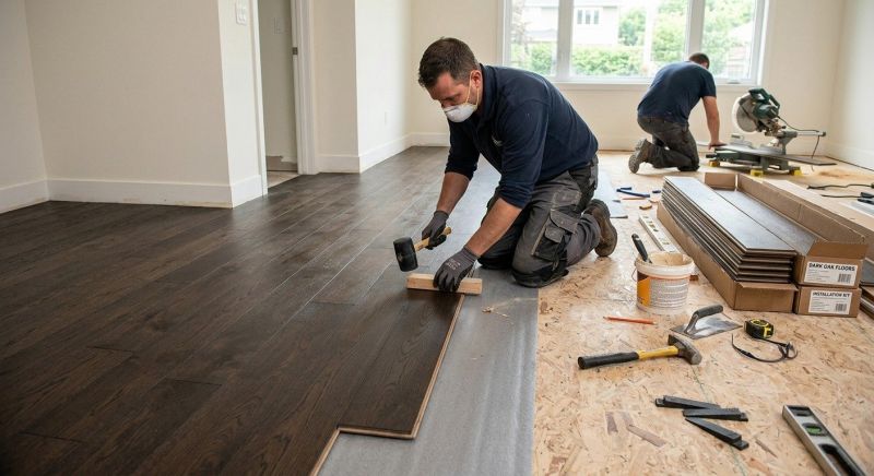 Dark Wood Floor Installation in Snellville, GA